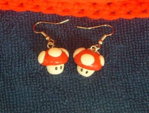 super mario mushroom earrings