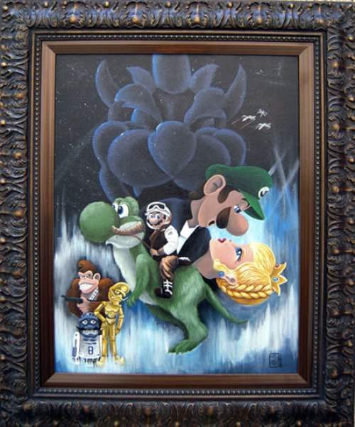 super mario star wars painting