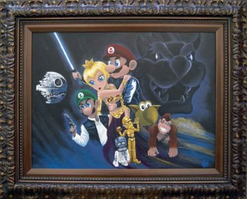 super mario star wars painting