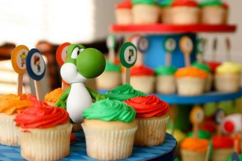 cool yoshi cupcake stand