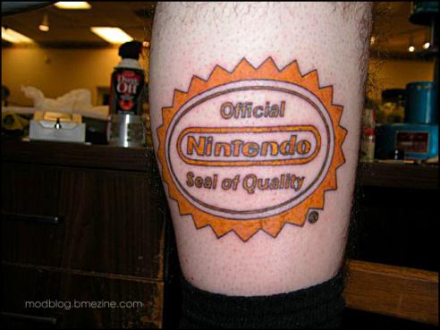 nintendo tattoo of nintendo logo