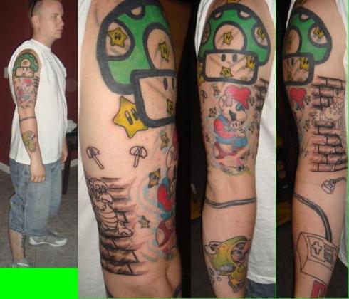 super mario brothers tattoo sleeves