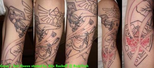 cool tattoo sleeve super mario bros