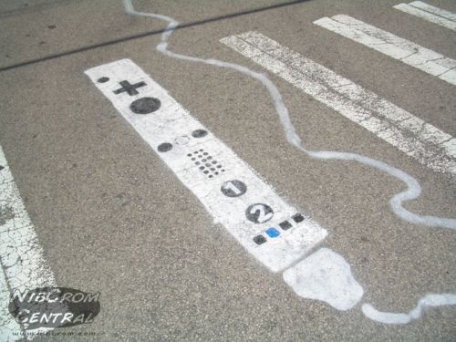 wii controller street art