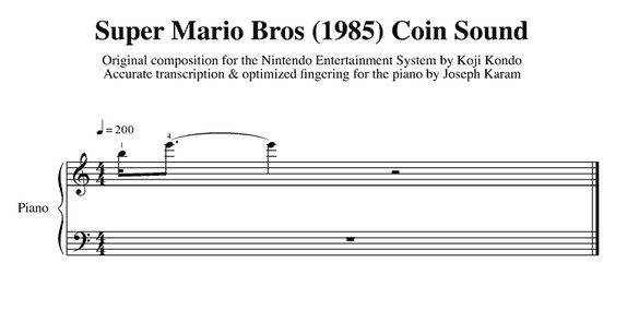 Mario Sheet Music Coin Sound