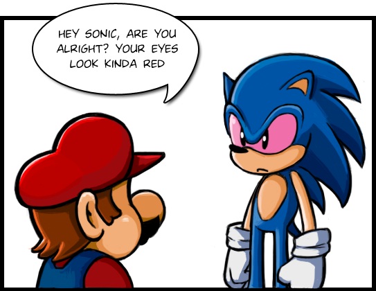 hey sonic why are your eyes so red wiinoob
